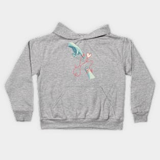 Fated connection- hand and paw with red thread Kids Hoodie